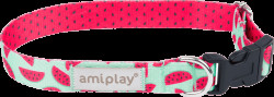 Nastavitelný obojek Amiplay BeHappy Watermelon XL 45–70 cm × 2,5 cm