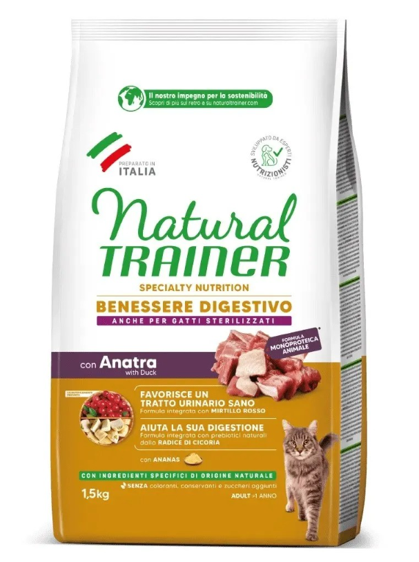 Natural Trainer Cat Adult Sterilized – kachna 1,5 kg