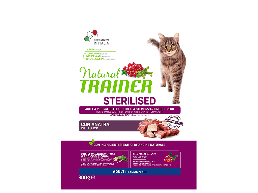 Natural Trainer Cat Adult Sterilized – kachna 300 g