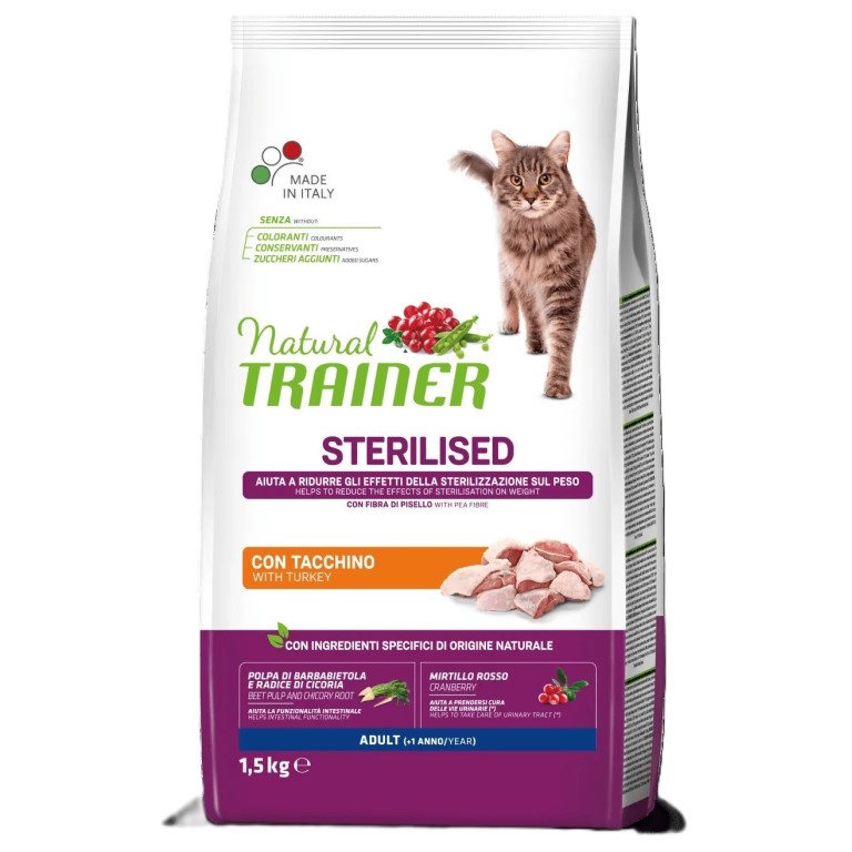 Natural Trainer Cat Serilised krůtí maso 1,5 kg