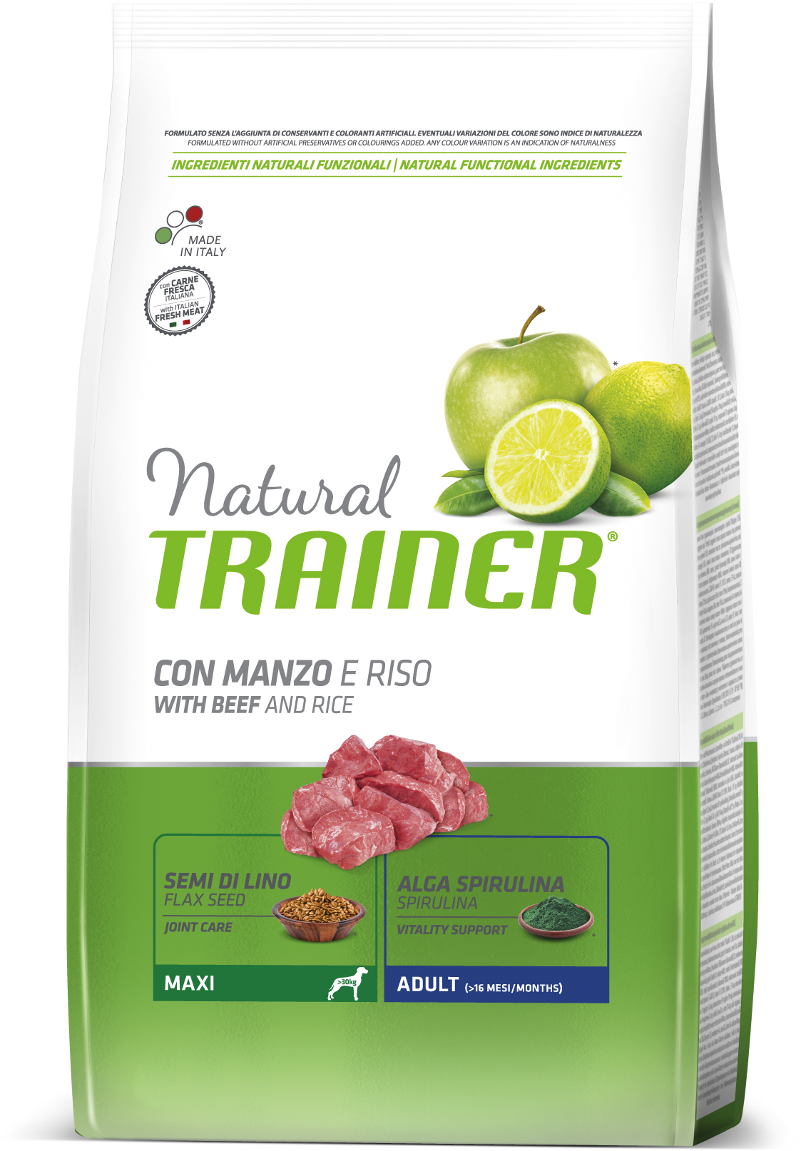 Natural Trainer Maxi Adult hovězí a rýže 12 kg