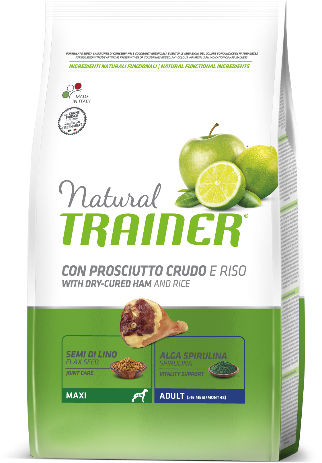 Natural Trainer Maxi Adult prosciutto a rýže 12 kg