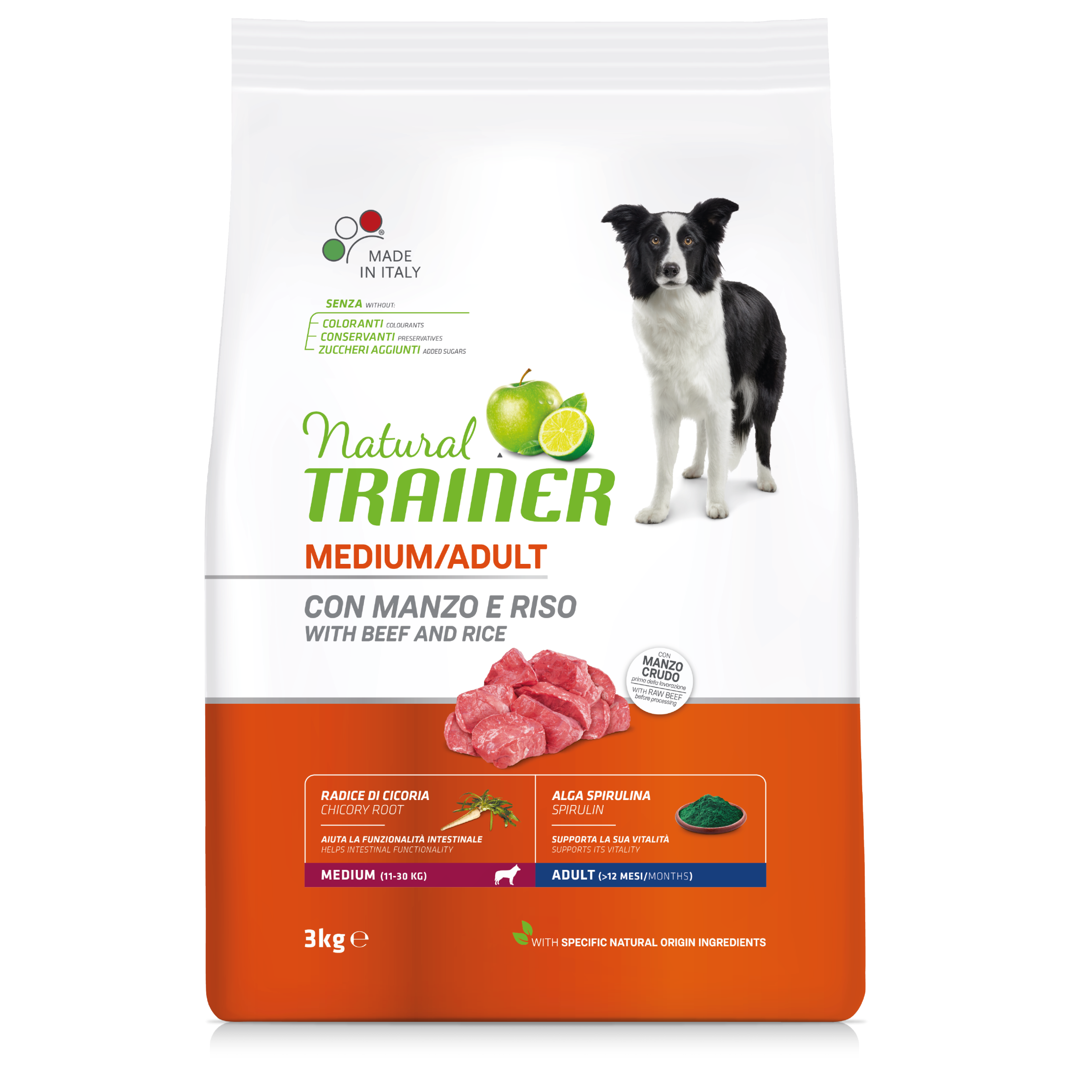Natural Trainer Medium Adult hovězí a rýže 3 kg