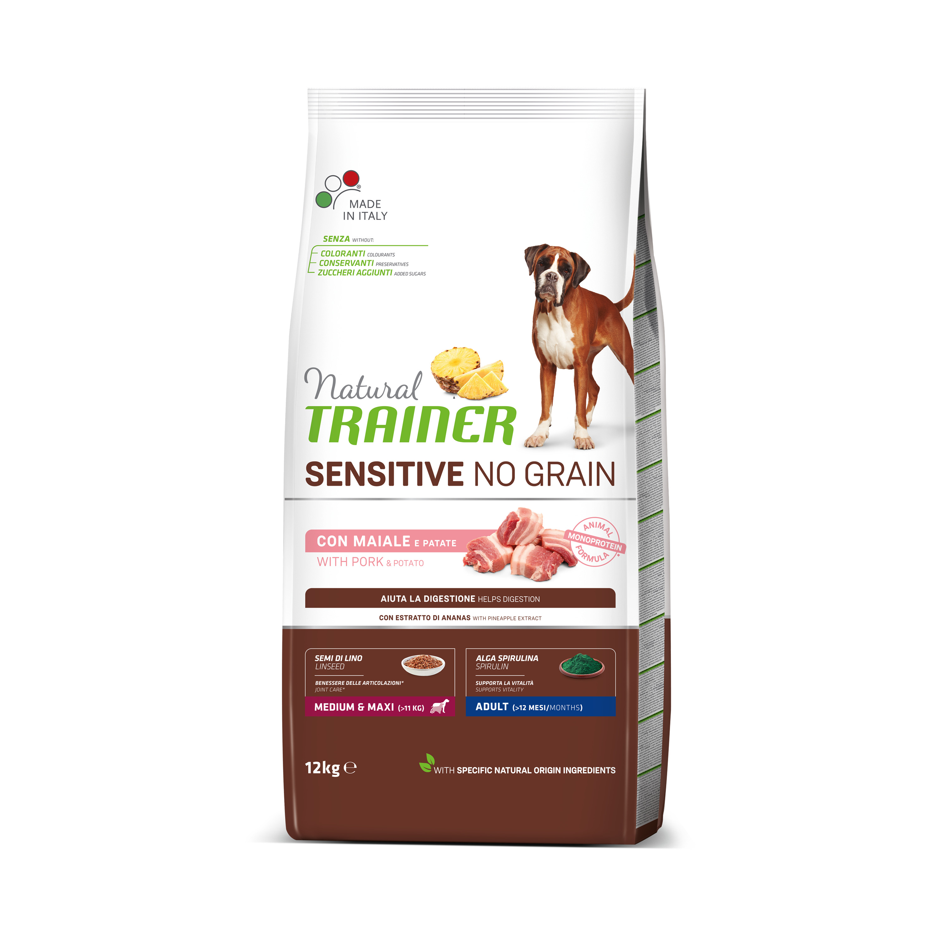Natural Trainer Sensitive Dog No Grain  M / M vepřové 12 kg