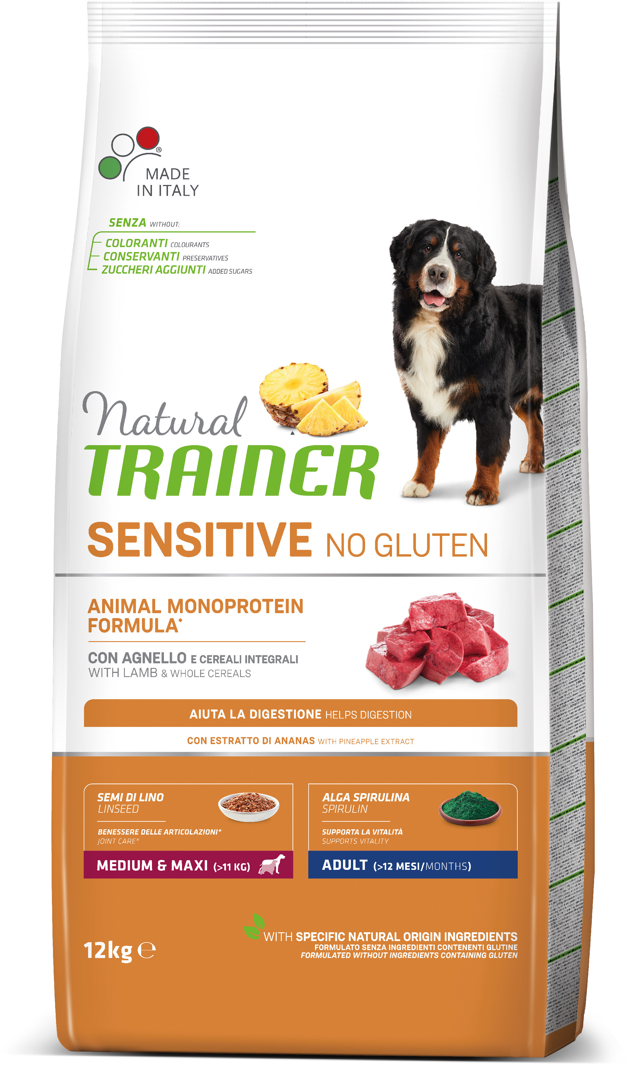 Natural Trainer Sensitive No Gluten Adult M / M jehněčí 12 kg