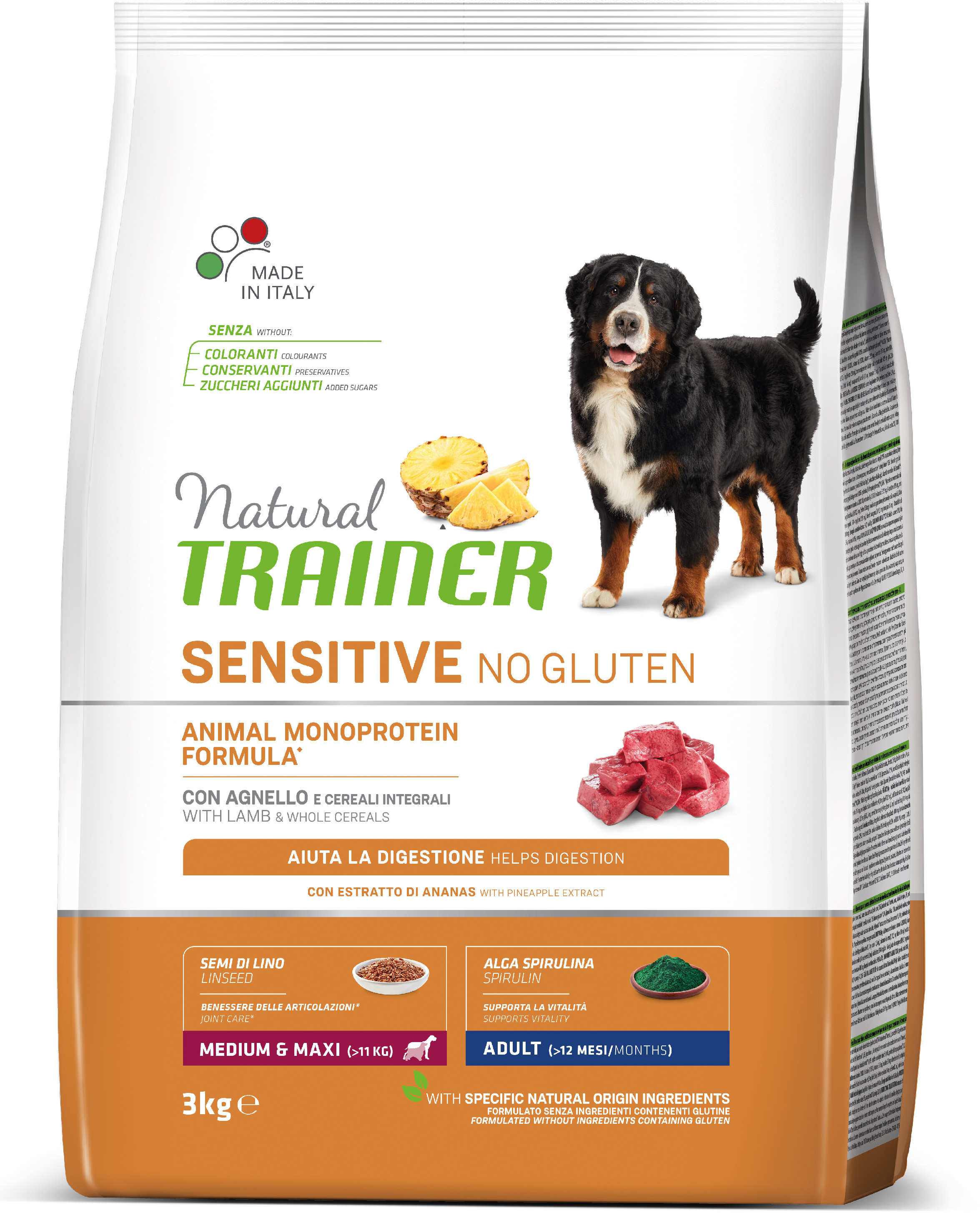 Natural Trainer Sensitive No Gluten Adult M / M jehněčí 3 kg