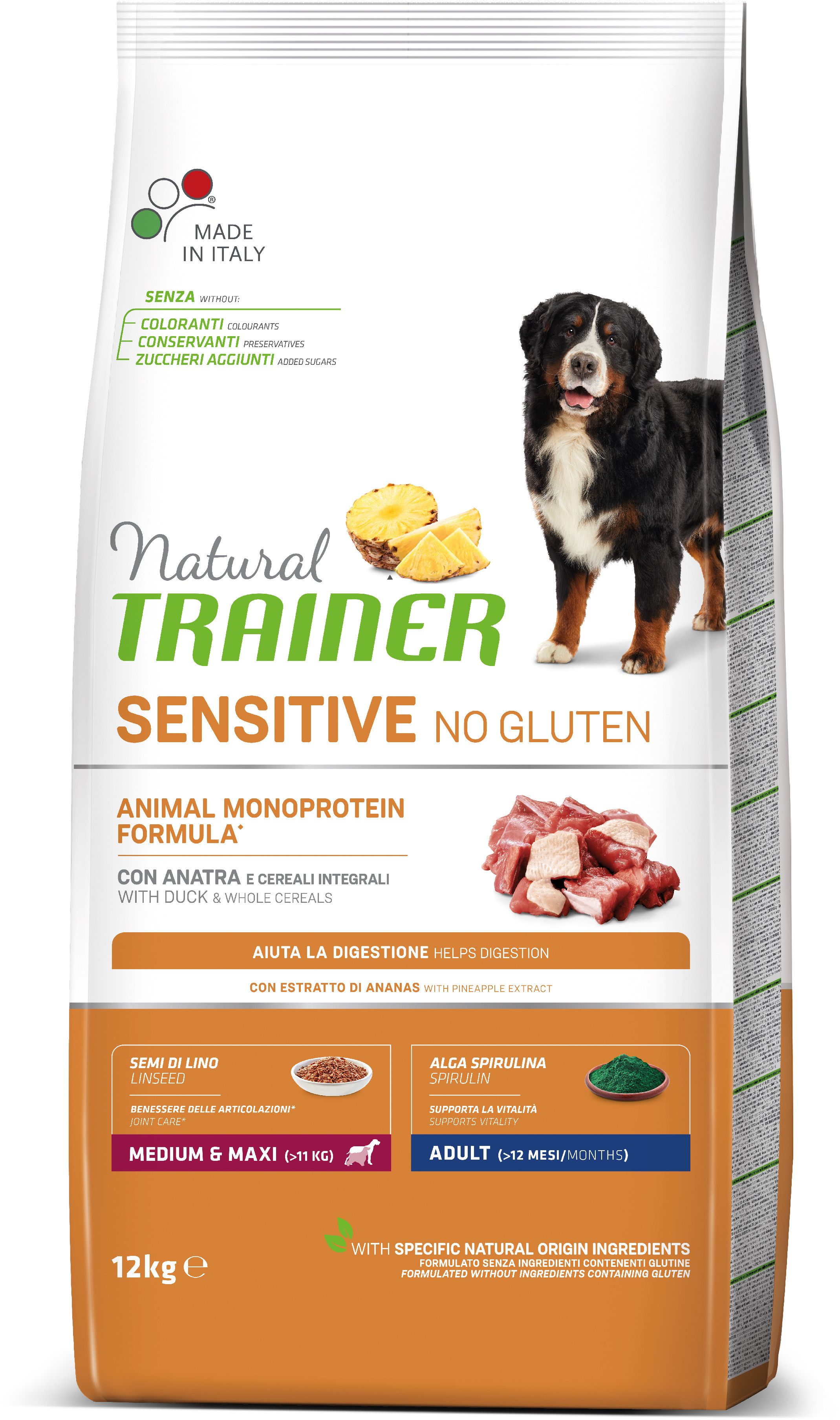 Natural Trainer Sensitive No Gluten Adult M / M kachna 12 kg