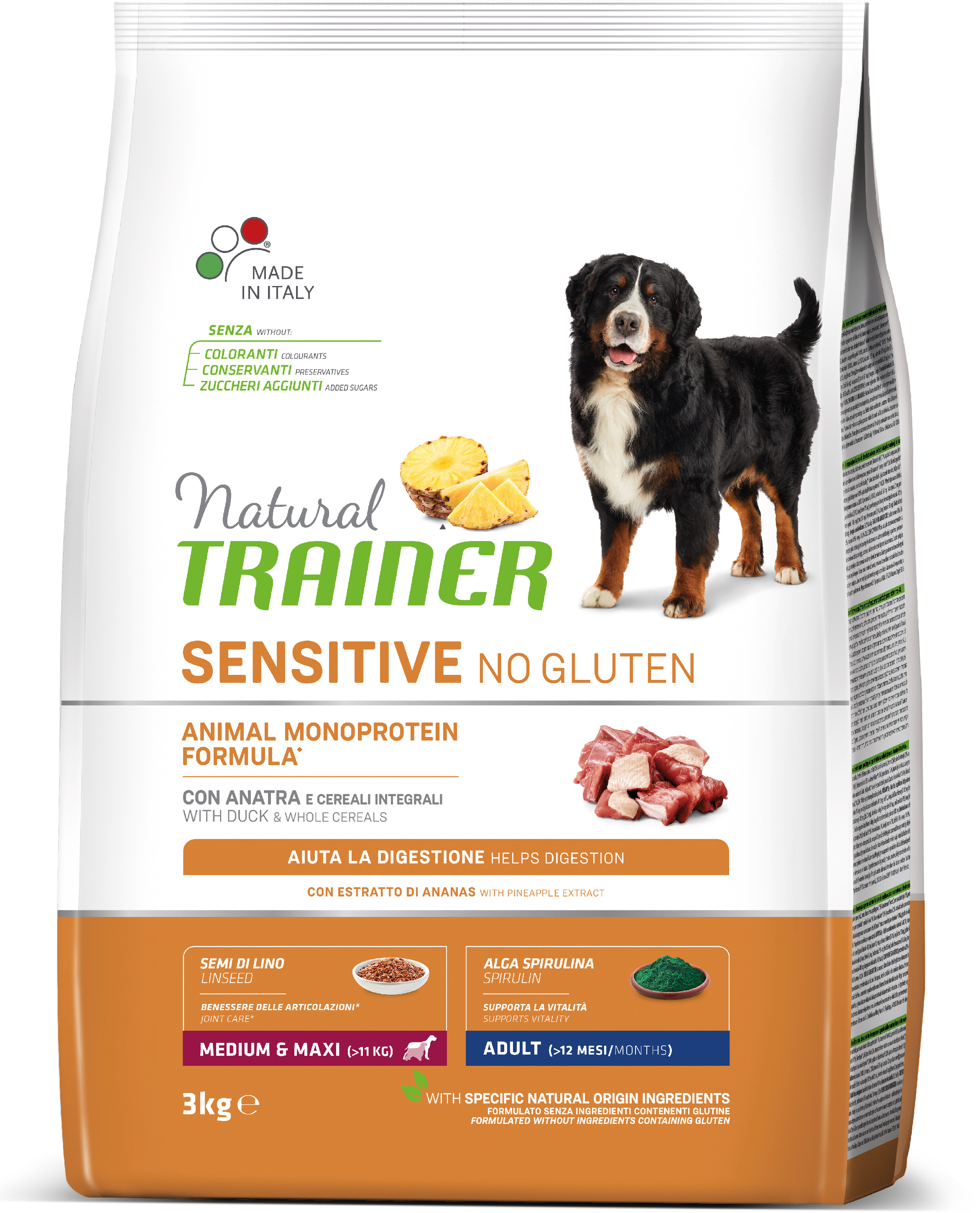 Natural Trainer Sensitive No Gluten Adult M / M kachna 3 kg