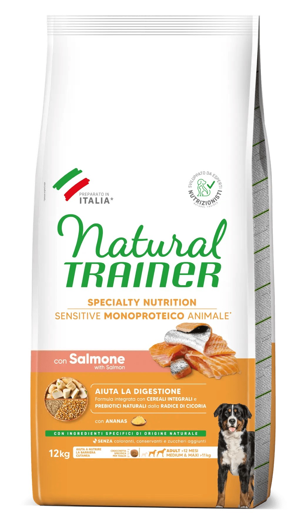 Natural Trainer Sensitive No Gluten Adult Medium / Maxi losos 12 kg