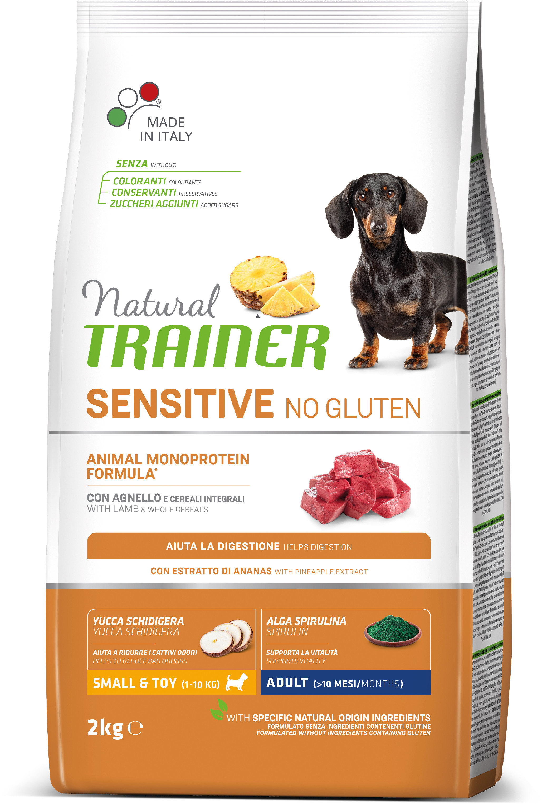 Natural Trainer Sensitive No Gluten Adult Mini jehněčí 2 kg