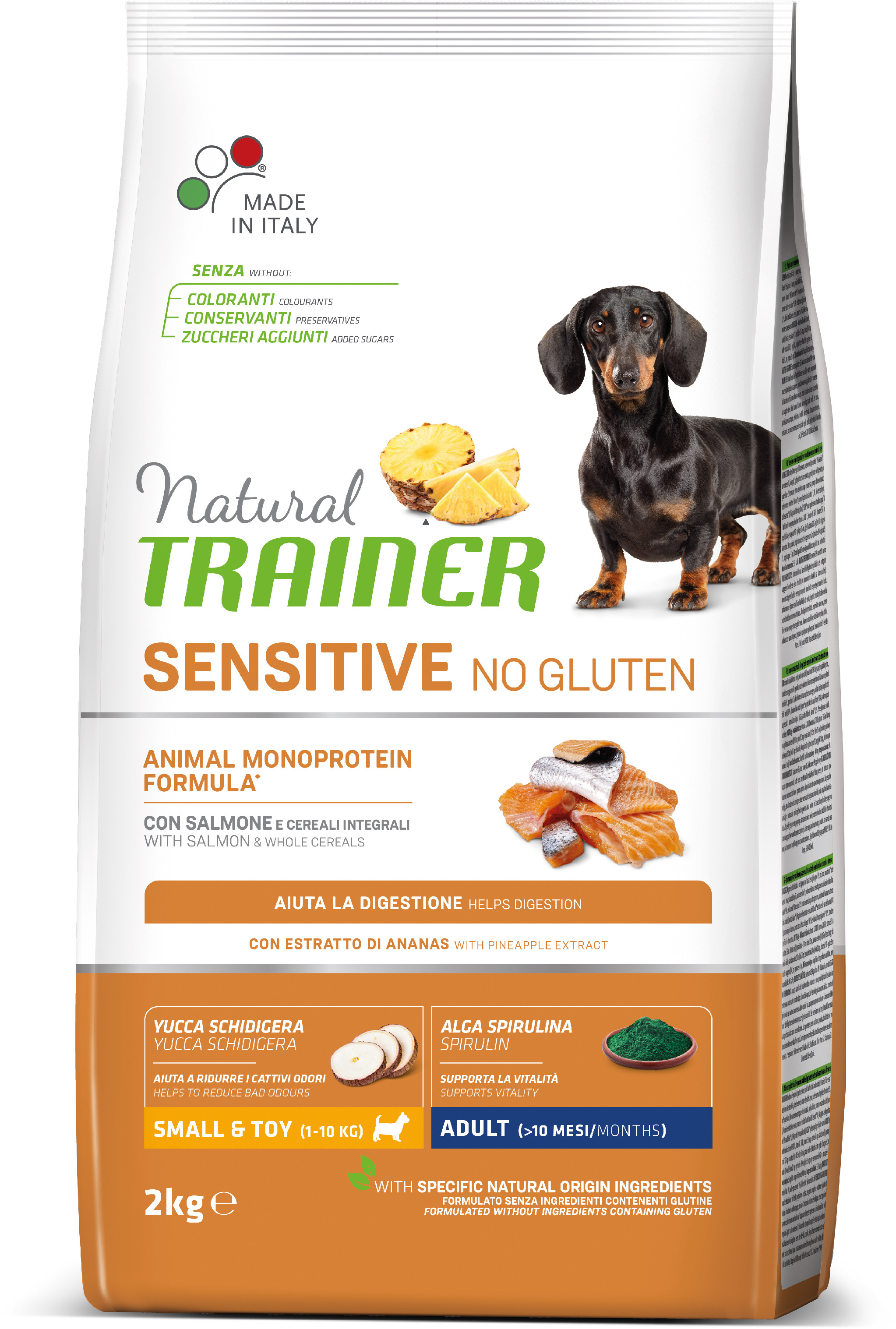 Natural Trainer Sensitive No Gluten Adult Mini losos 2 kg