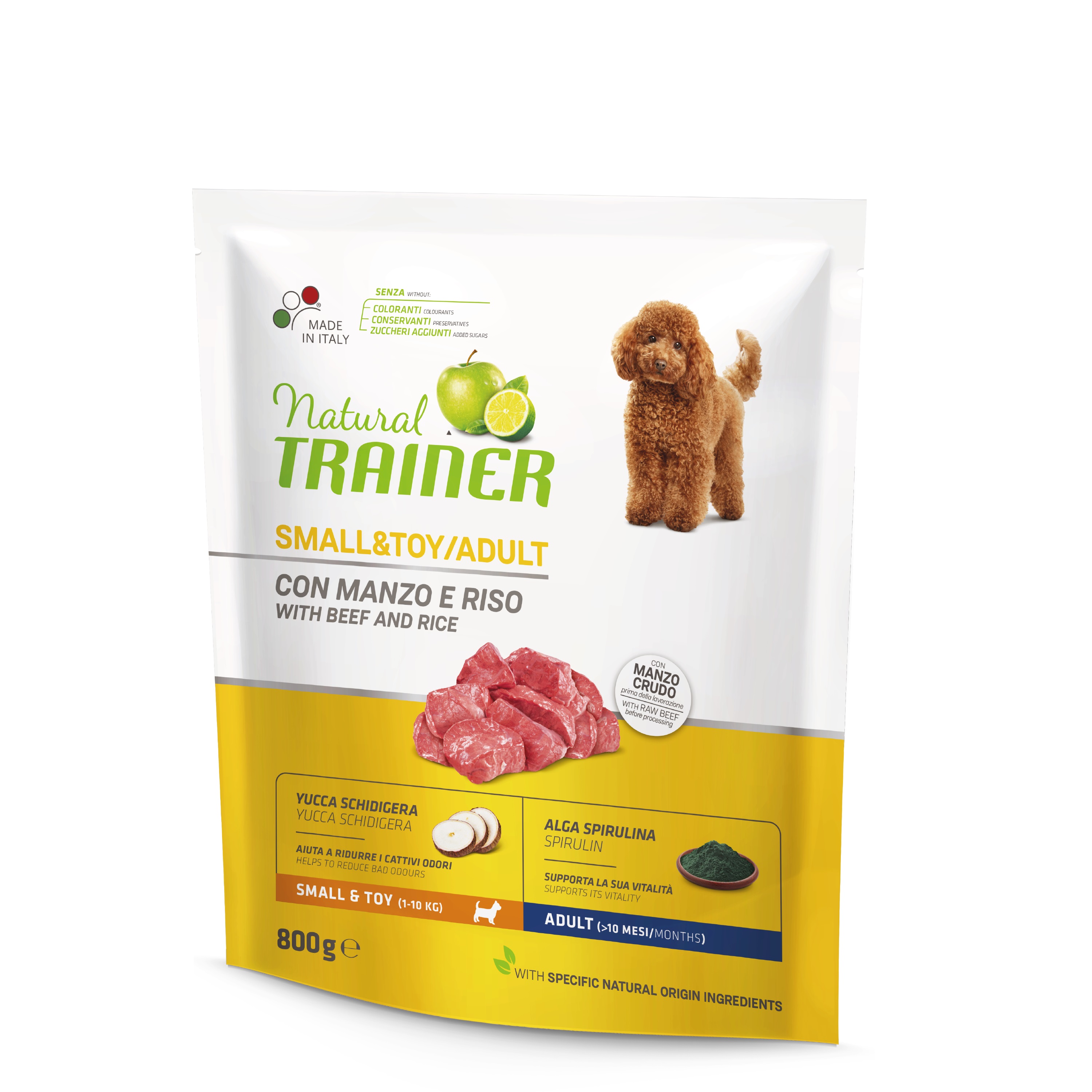 Natural Trainer Small & Toy Adult hovězí a rýže 800 g