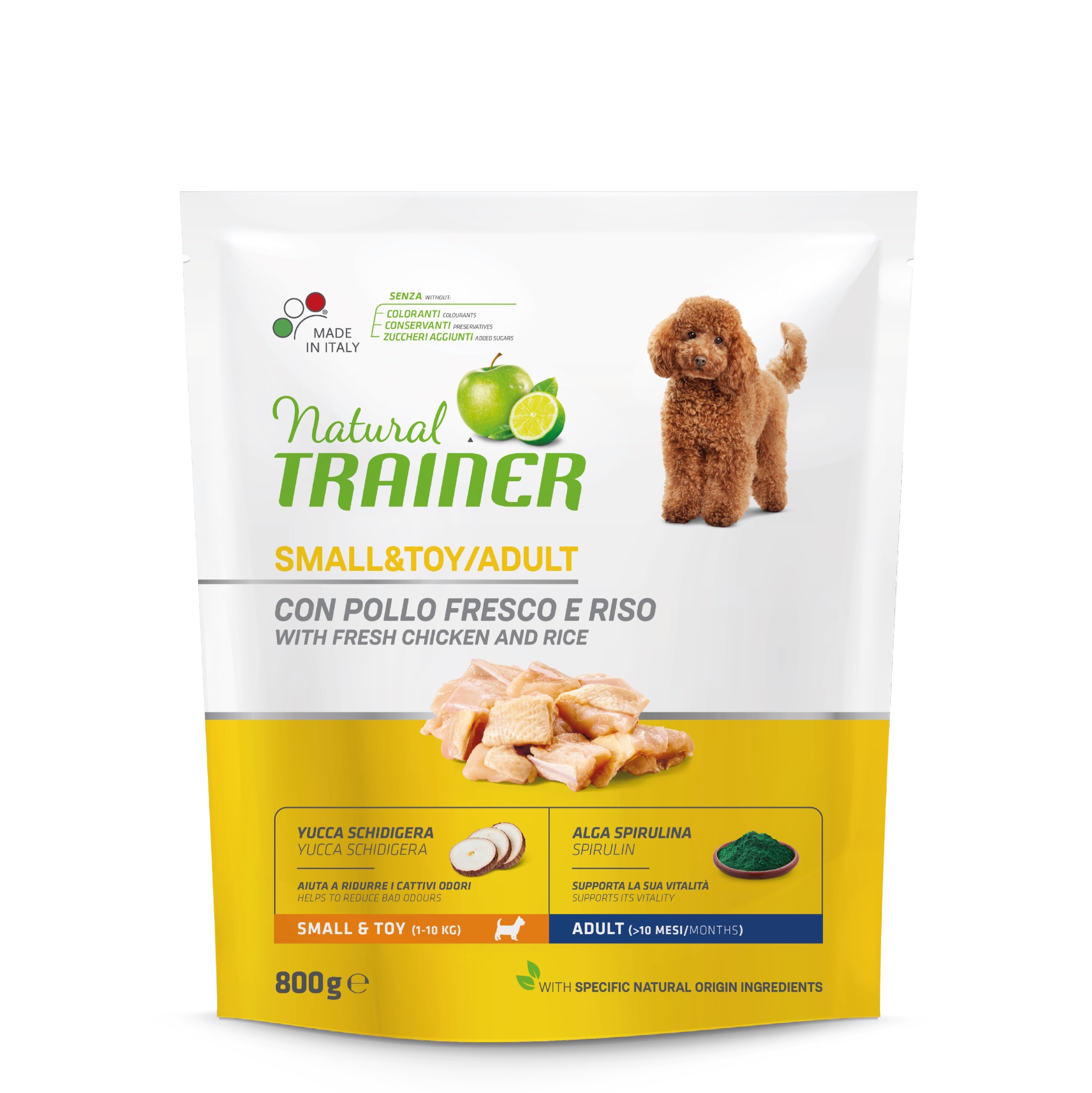 Natural Trainer Small & Toy Adult kuře a rýže 800 g