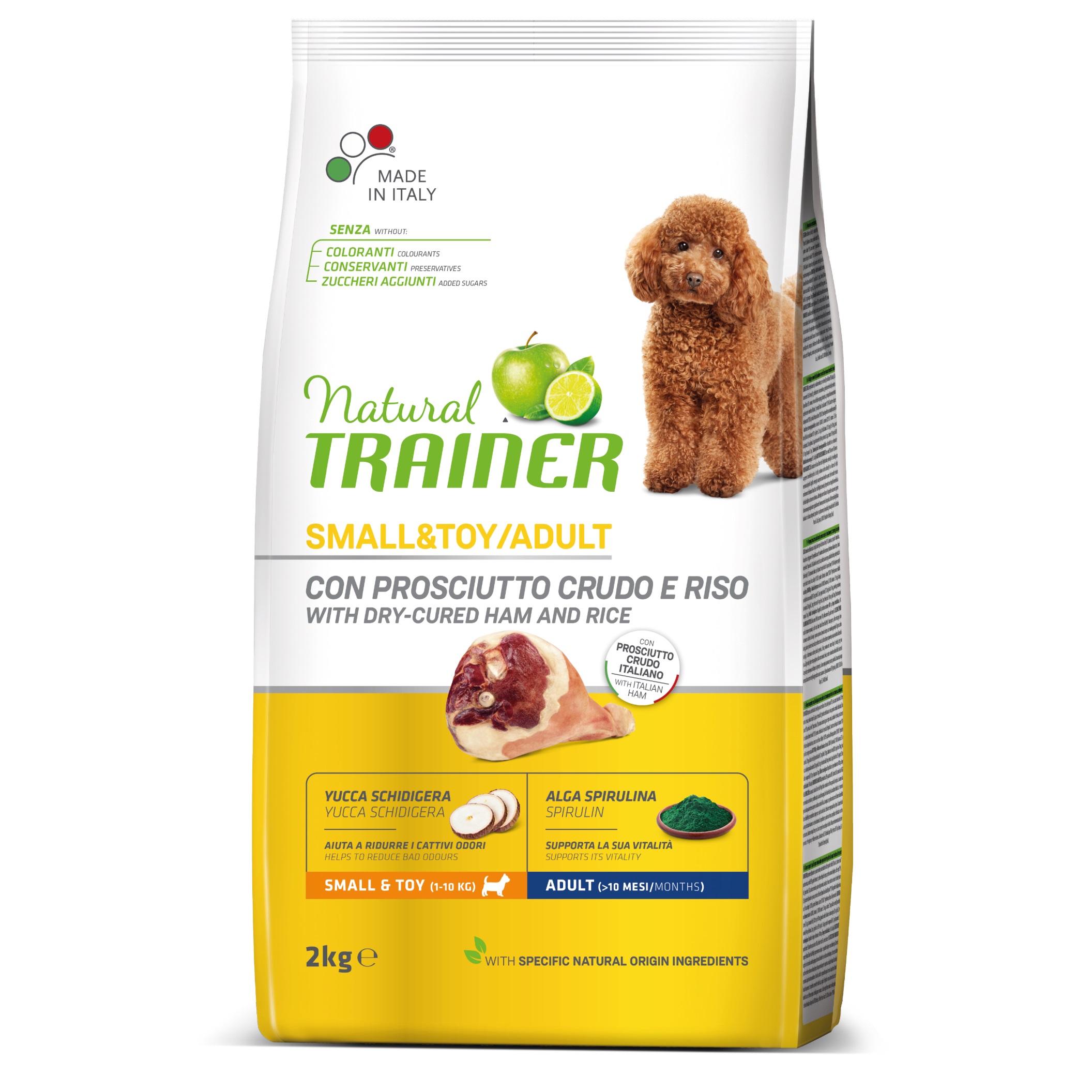 Natural Trainer Small & Toy Adult prosciutto a rýže 2 kg