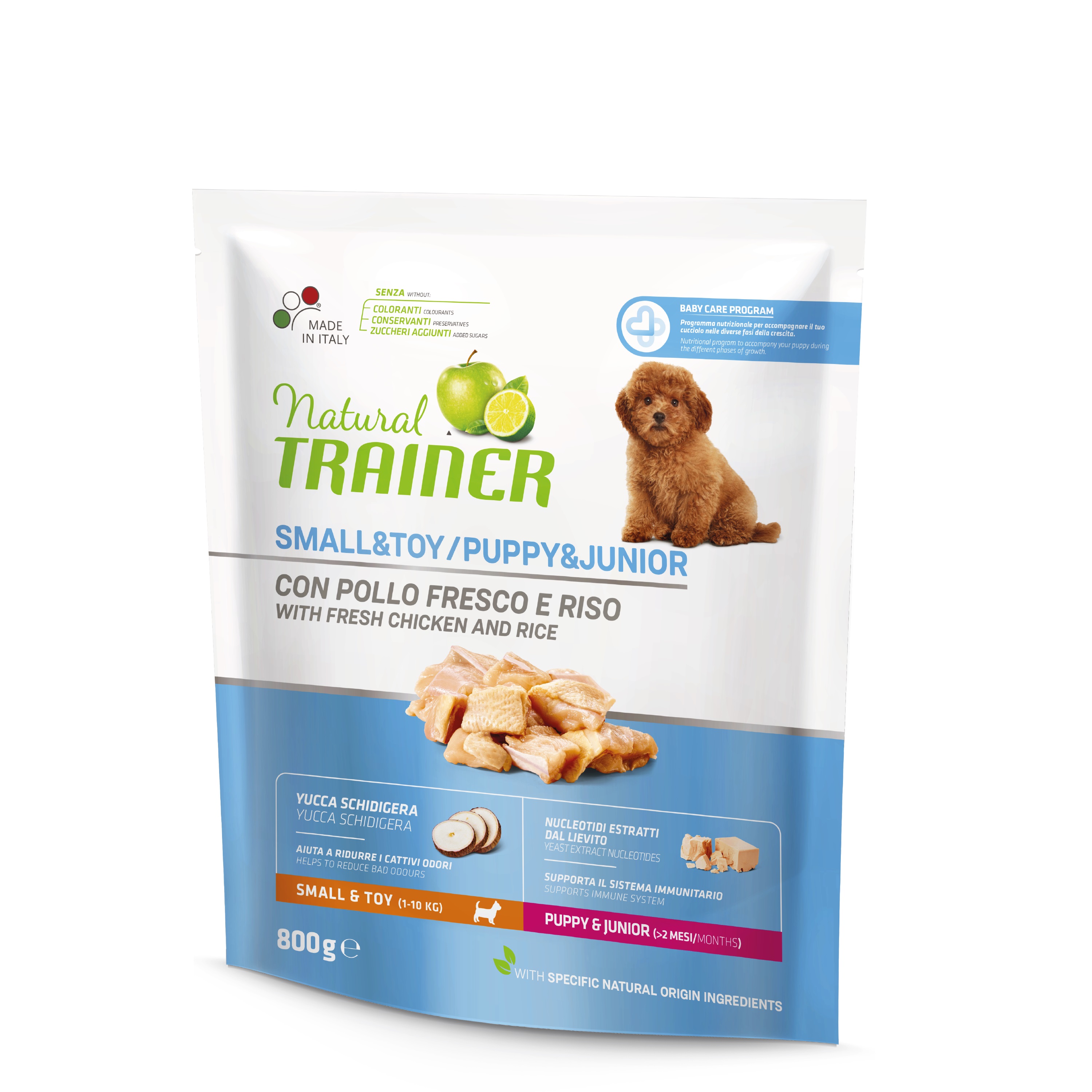 Natural Trainer Small & Toy Puppy & Junior čerstvé kuře 800 g