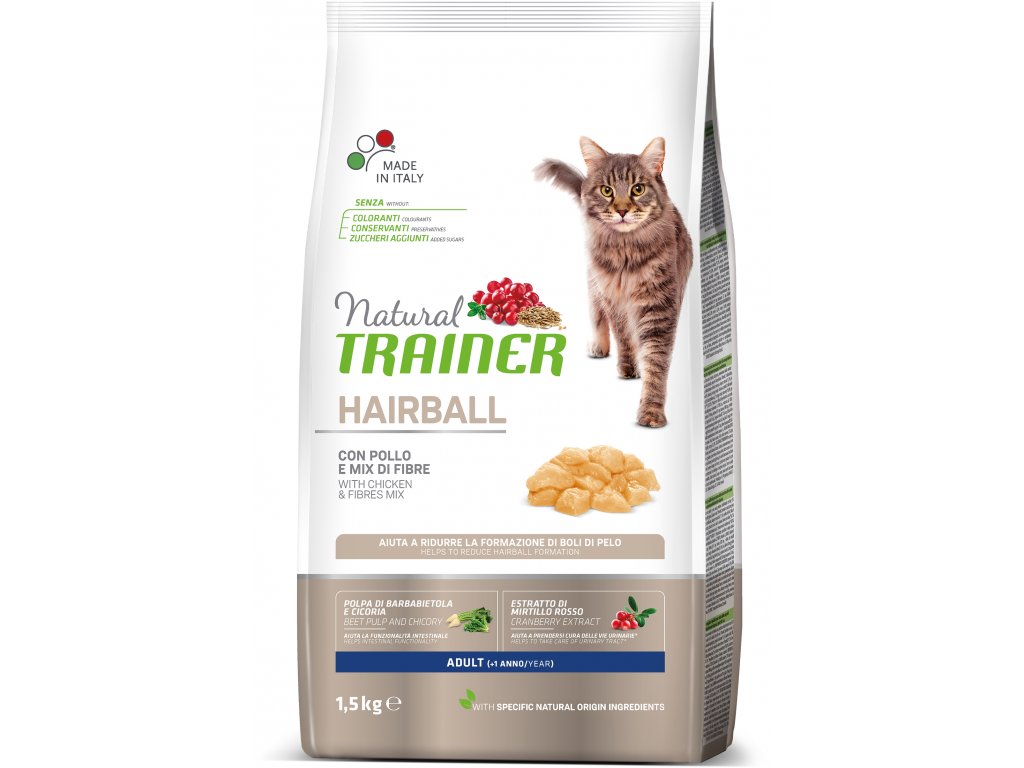 Natural Trainer TRAINER Natural Cat HAIRBALL kuřecí 1,5 kg