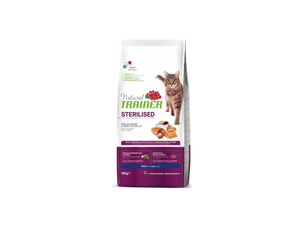 Natural Trainer TRAINER Natural Cat STERILISED losos 10 kg