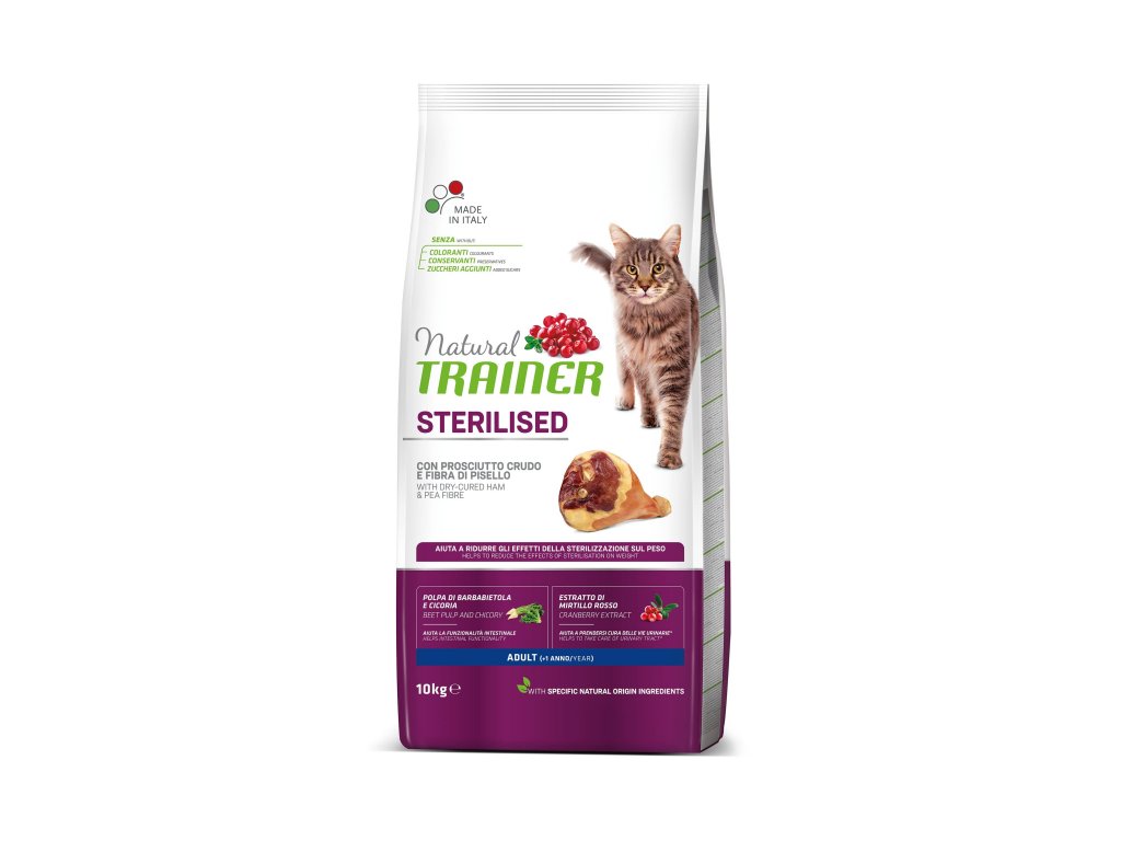 Natural Trainer TRAINER Natural Cat STERILISED sušená šunka 10 kg