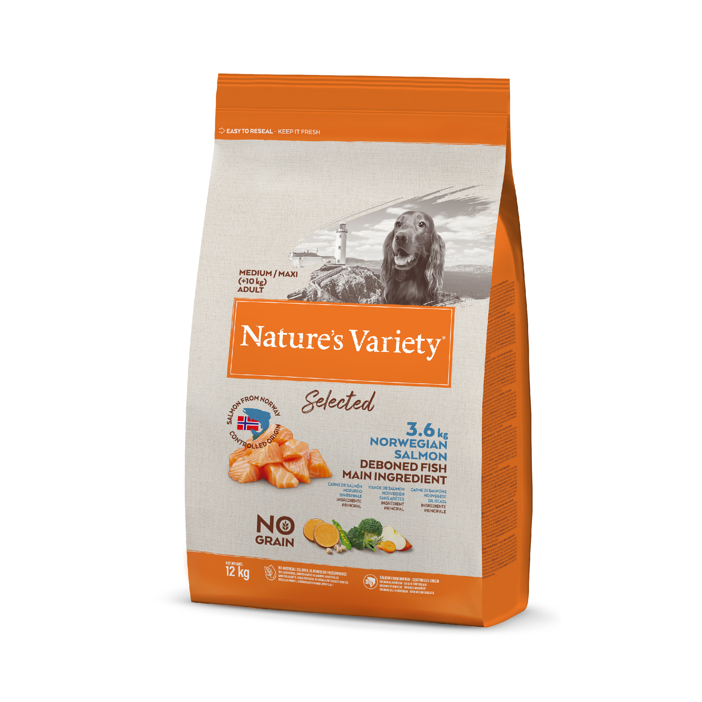 Nature's Variety Selected pro střední psy s lososem 12 kg