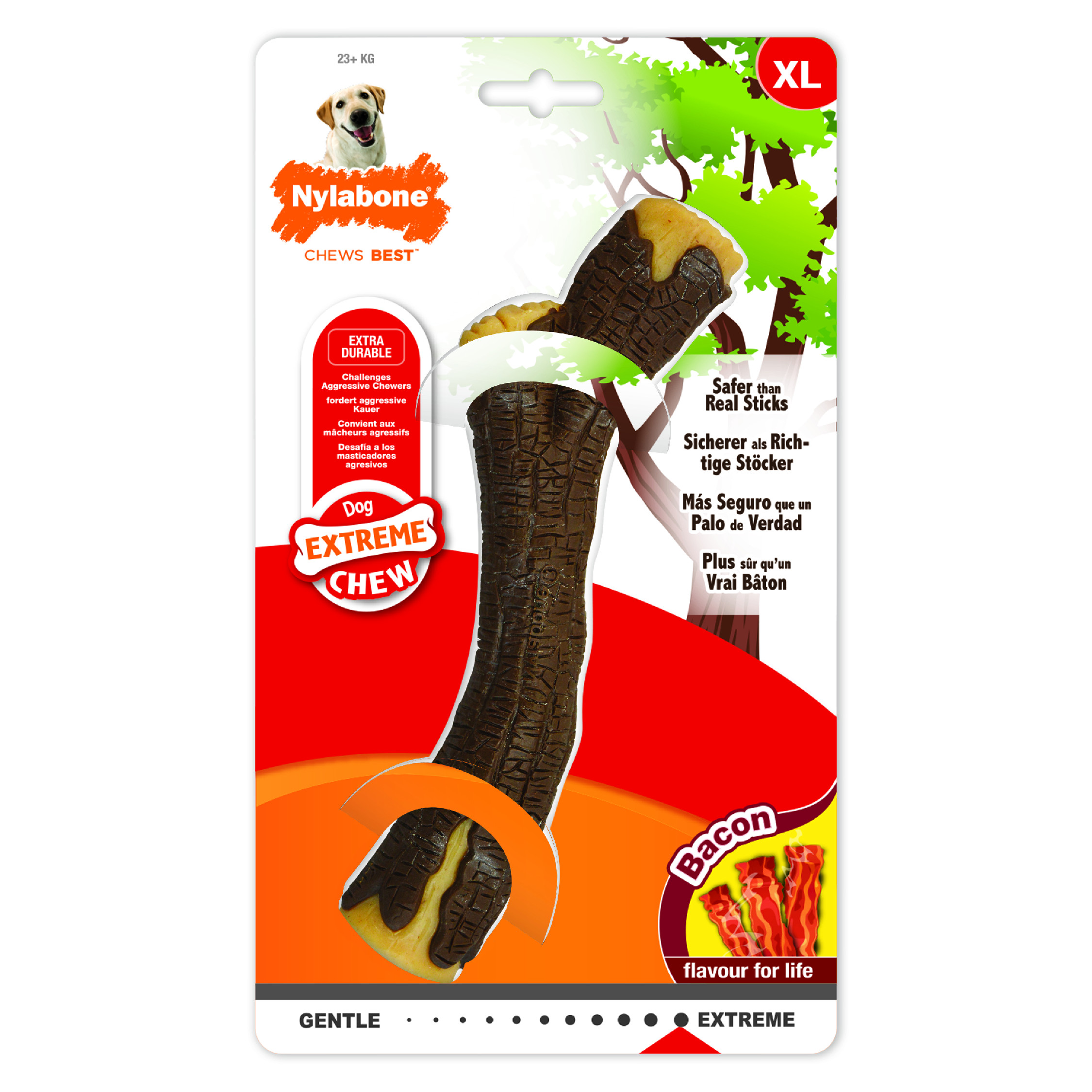 Nylabone hračka Extreme klacek příchuť slanina XL