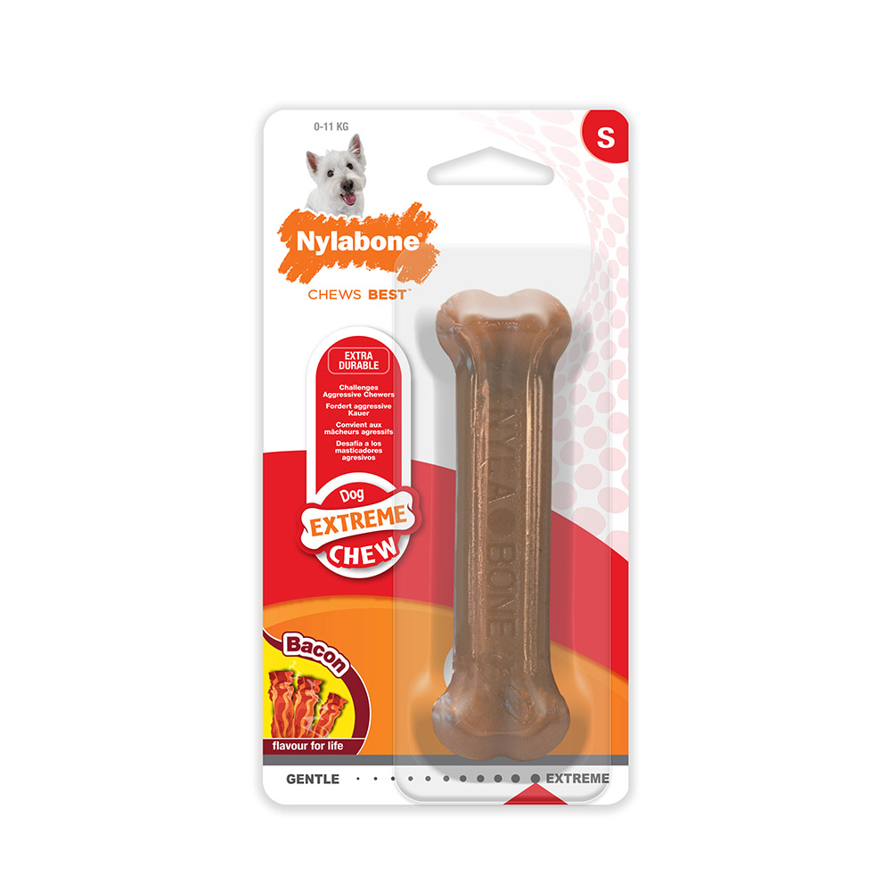 Nylabone hračka Extreme kost příchuť slanina S