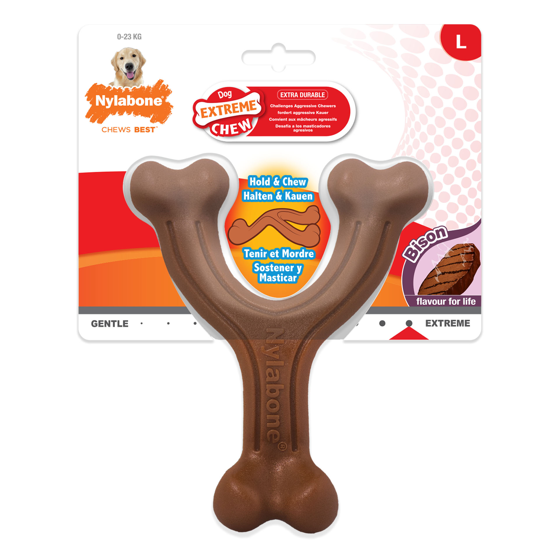 Nylabone hračka Extreme Wishbone příchuť bizon L