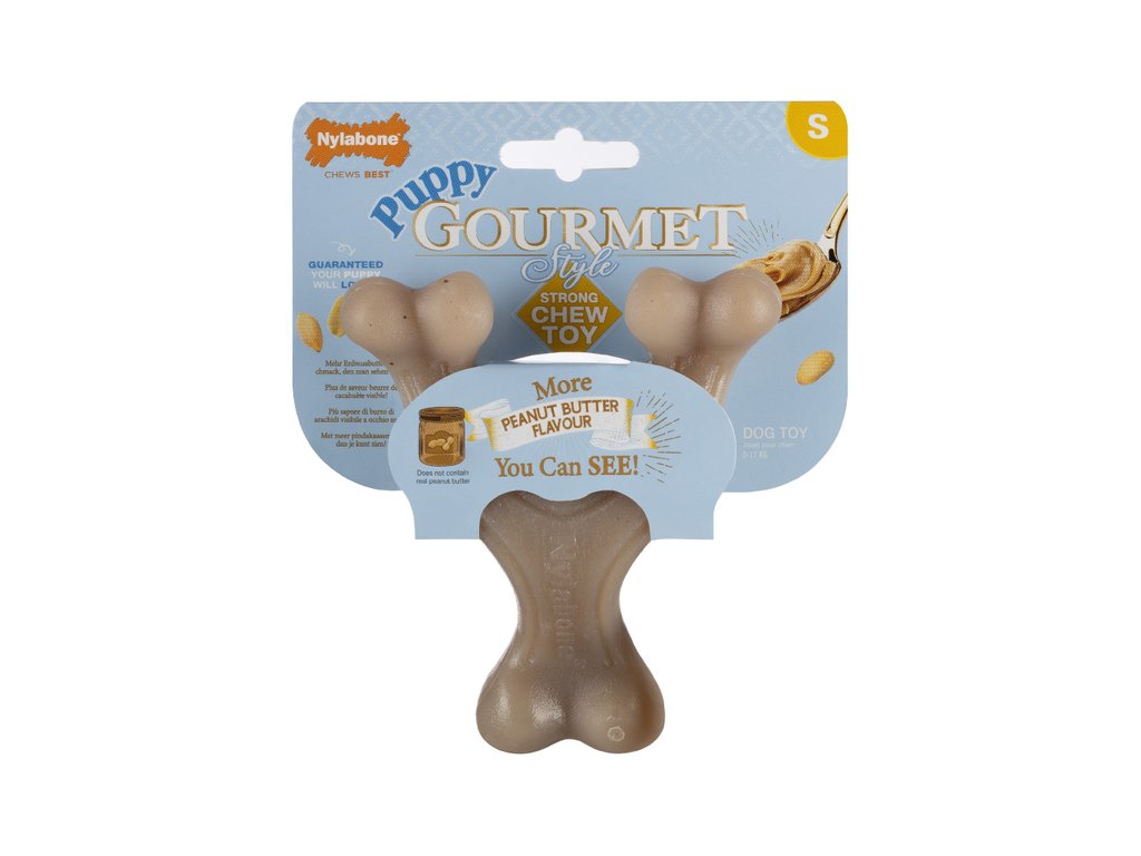 Nylabone hračka Gourmet Puppy Wishbone příchuť burákové máslo S