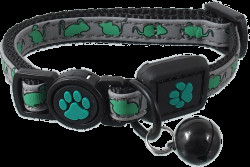 Obojek Active Cat Reflective XXS limetka 1x16-22cm