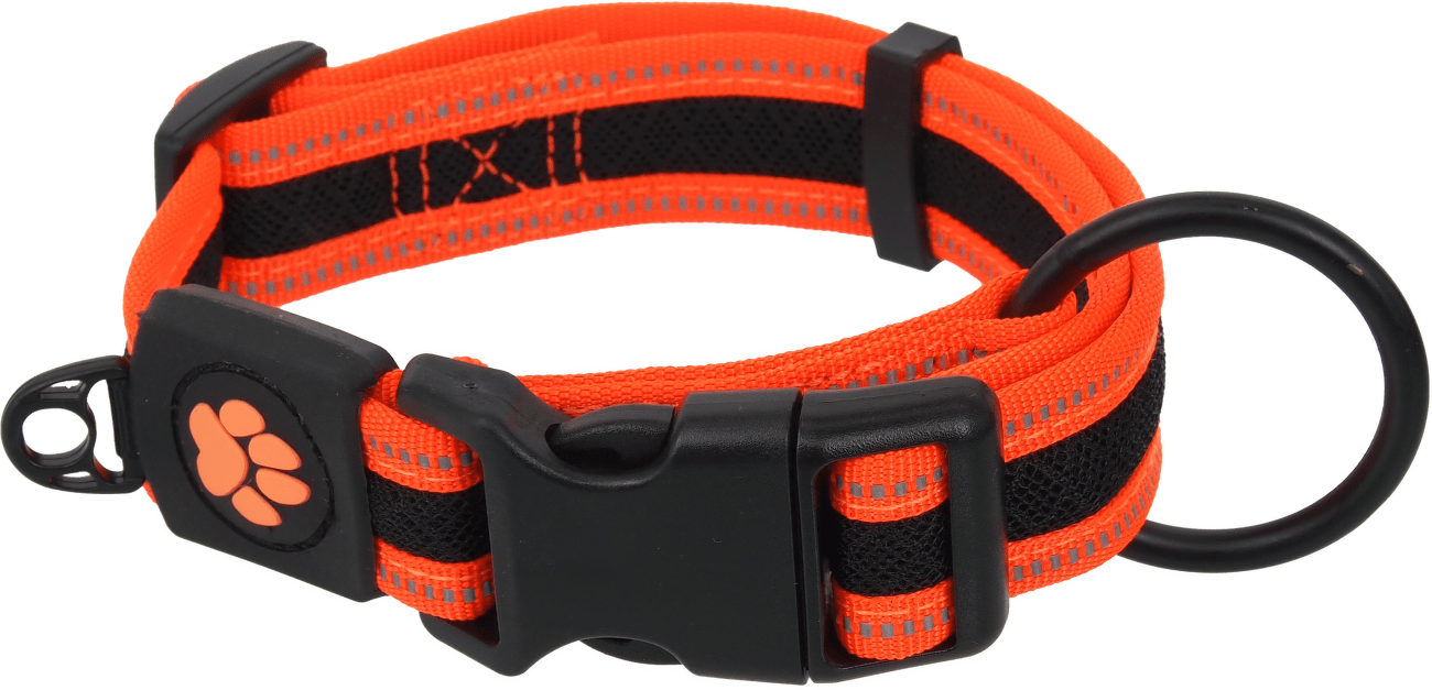 Obojek Active Dog Fluffy M oranžový 2,5x33-48cm