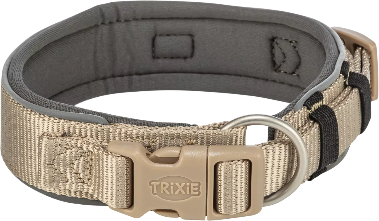 Obojek Premium extra široký Trixie L 46 55 cm 50 mm béžovo grafitový