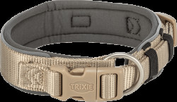 Obojek Premium extra široký Trixie M-L 40 48 cm 40 mm béžovo grafitový