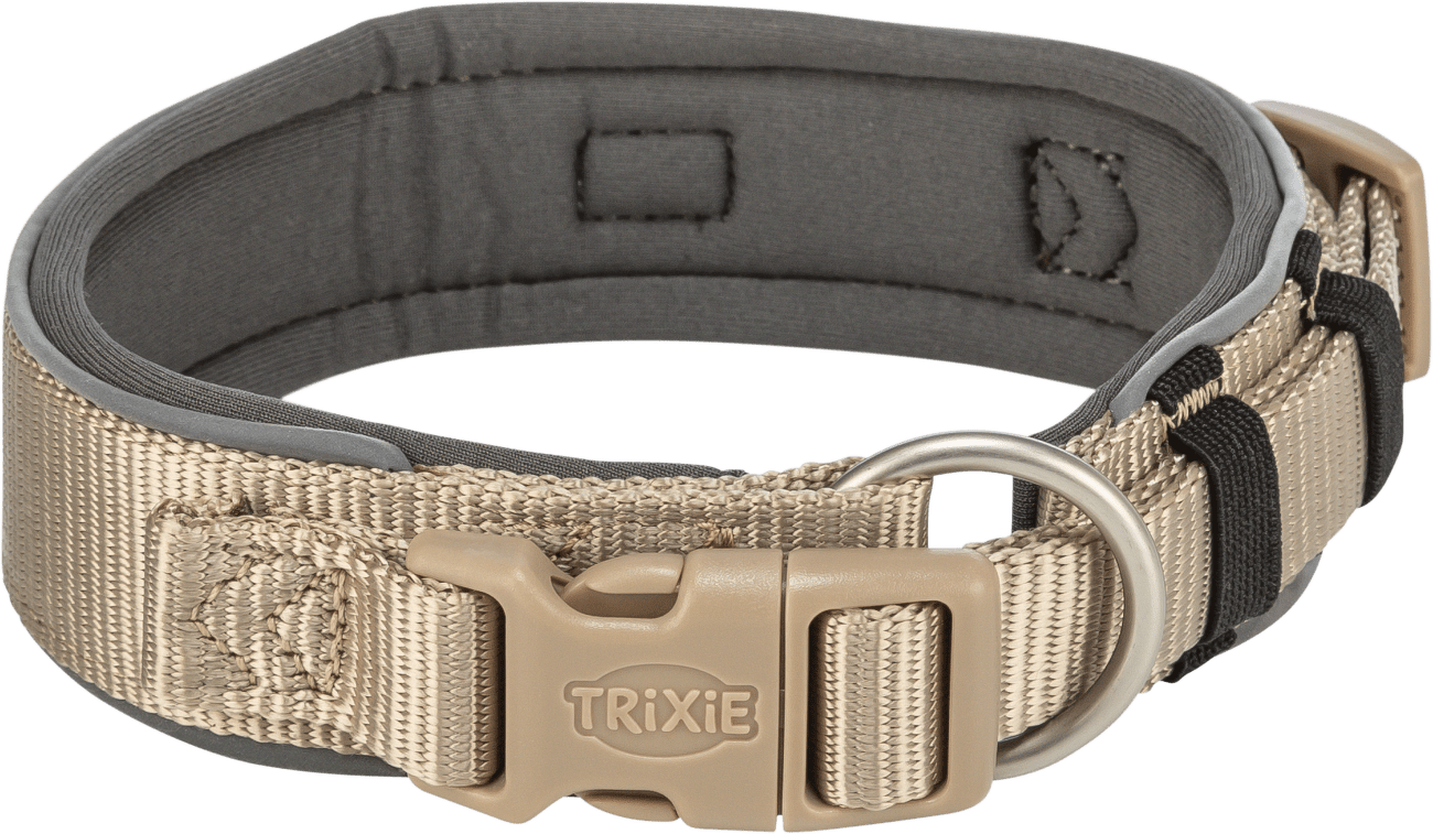 Obojek Premium extra široký Trixie S-M 33 42 cm 35 mm béžovo grafitový