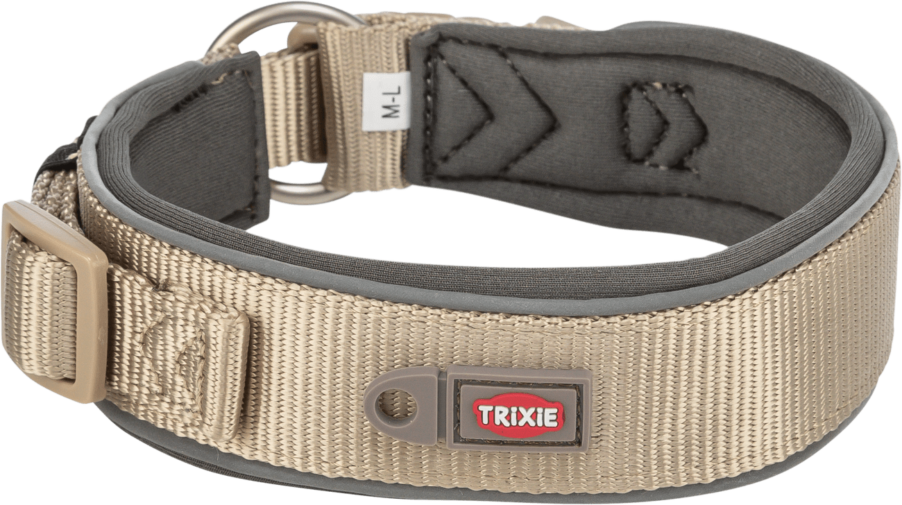 Obojek Premium extra široký Trixie XS-S 27 35 cm 25 mm béžovo grafitový