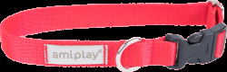 Obojek pro psy Amiplay Samba nastavitelný červený M 25–40 cm × 2 cm