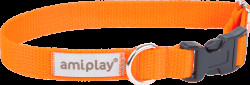 Obojek pro psy Amiplay Samba nastavitelný oranžový L 35–50 cm × 2,5 cm