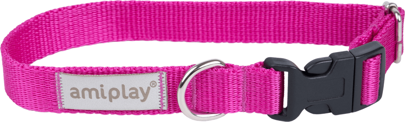 Obojek pro psy Amiplay Samba nastavitelný růžový L 35–50 cm × 2,5 cm