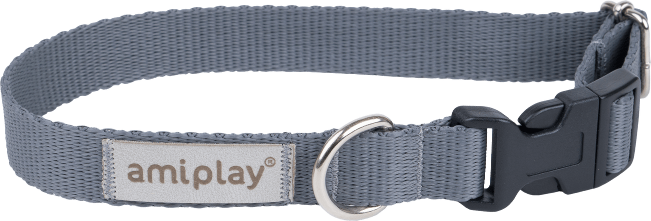Obojek pro psy Amiplay Samba nastavitelný šedý L 35–50 cm × 2,5 cm
