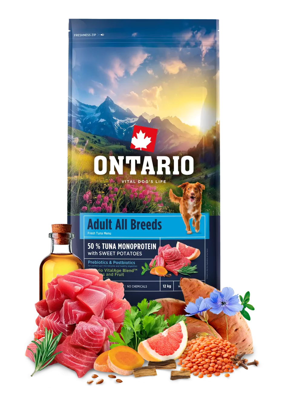 Ontario Adult All Breeds Monoprotein Tuna & Sweet Potatoes 12kg