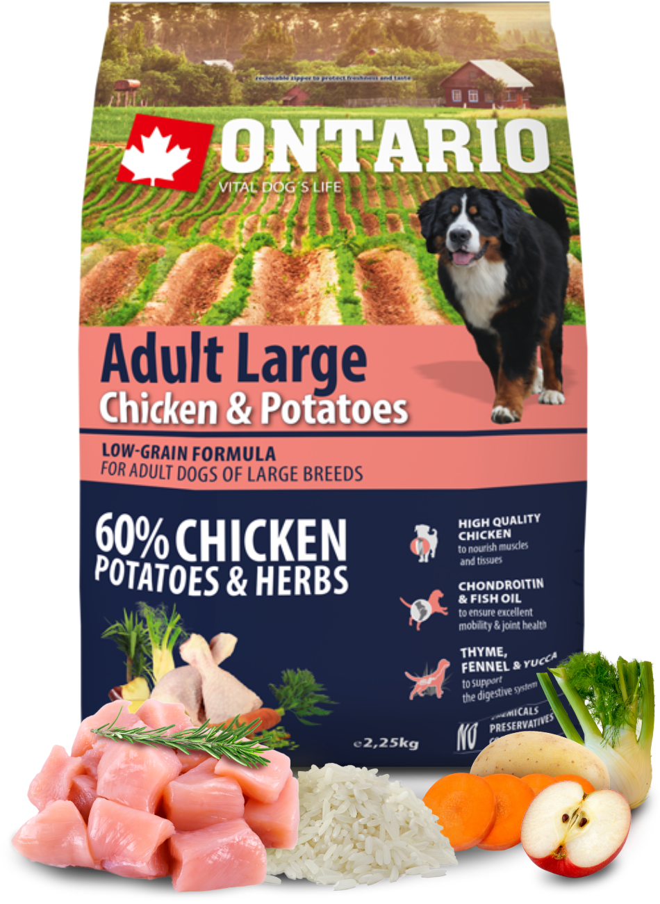 Ontario Adult Large Chicken & Potatoes 2,25kg