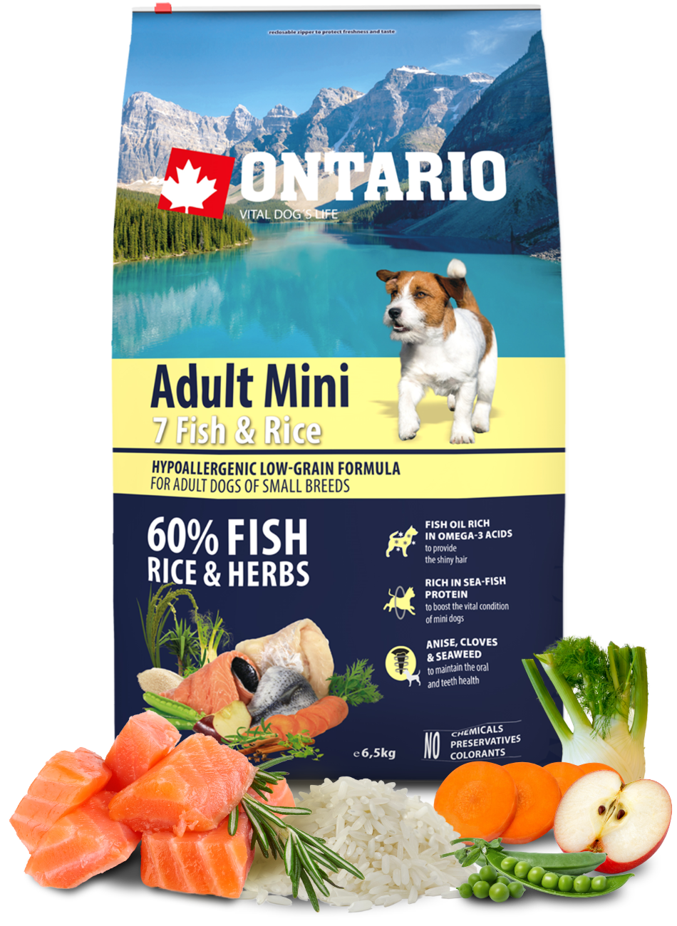 Ontario Adult Mini Fish & Rice 6,5kg
