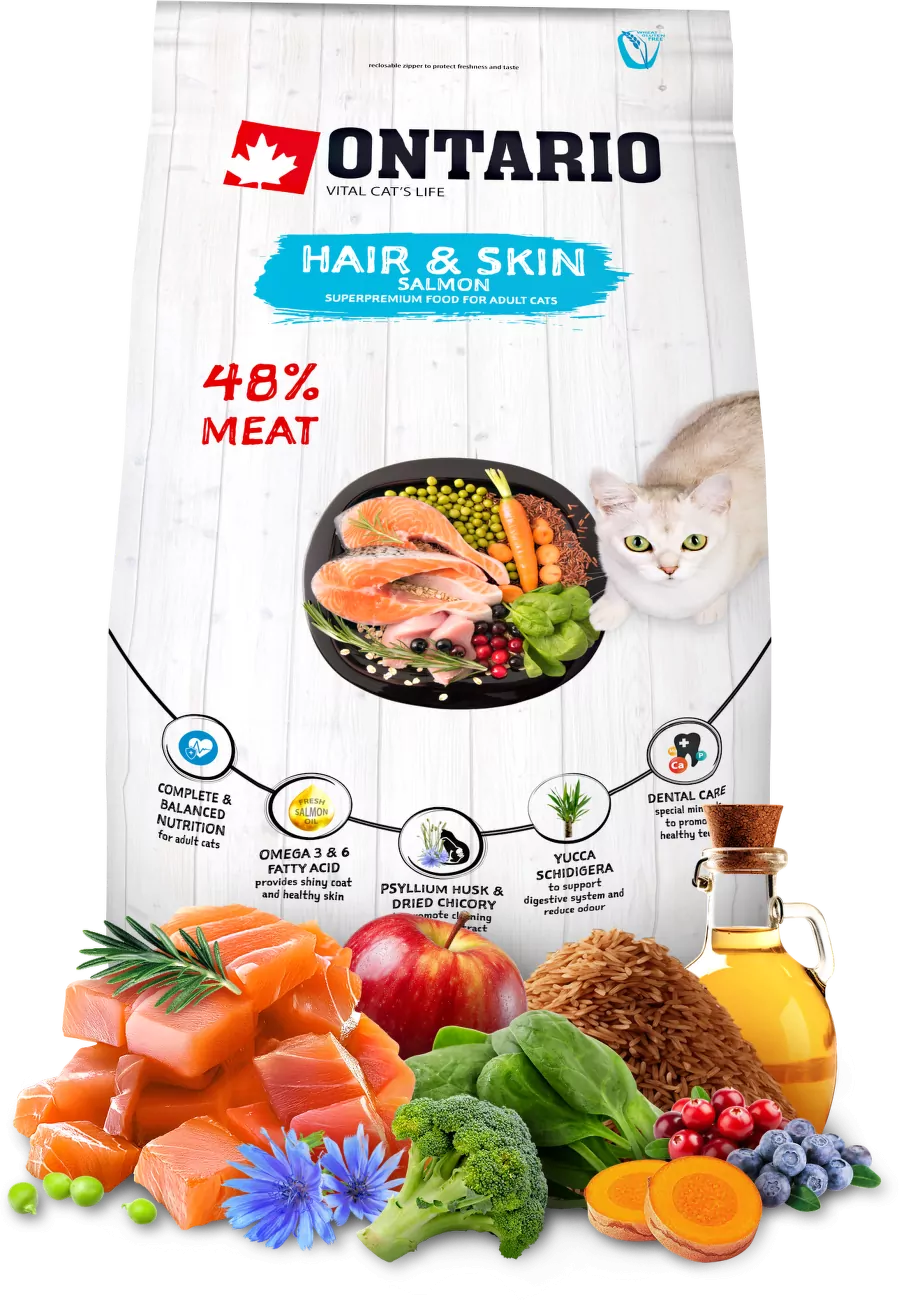 Ontario Cat Hair & Skin 2kg