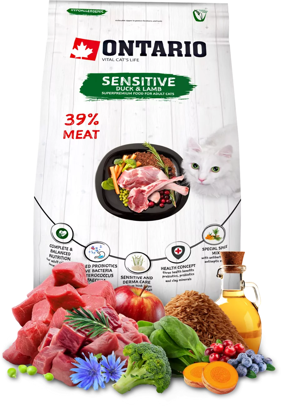 Ontario Cat Sensitive/Derma 2kg