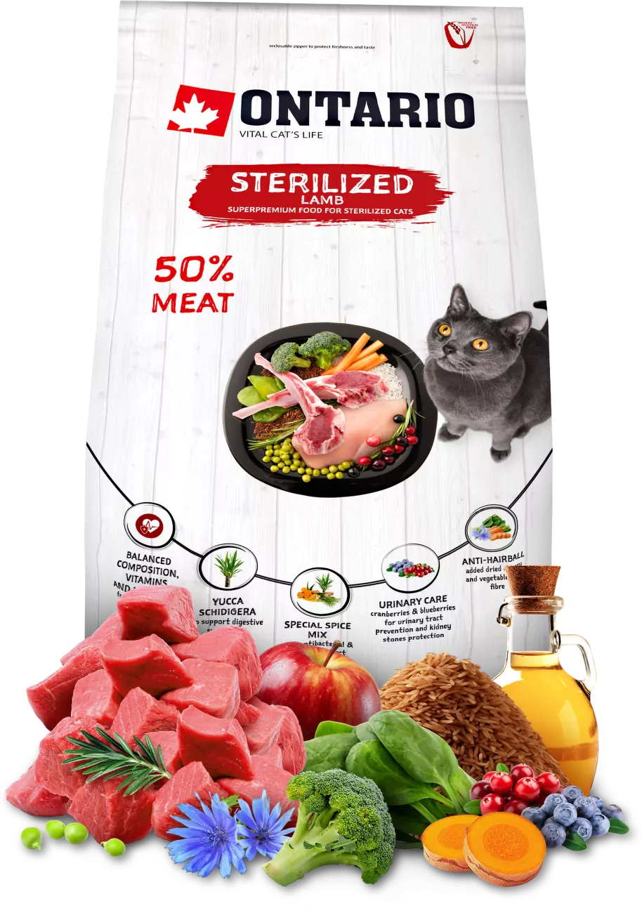 Ontario Cat Sterilised Lamb 2kg