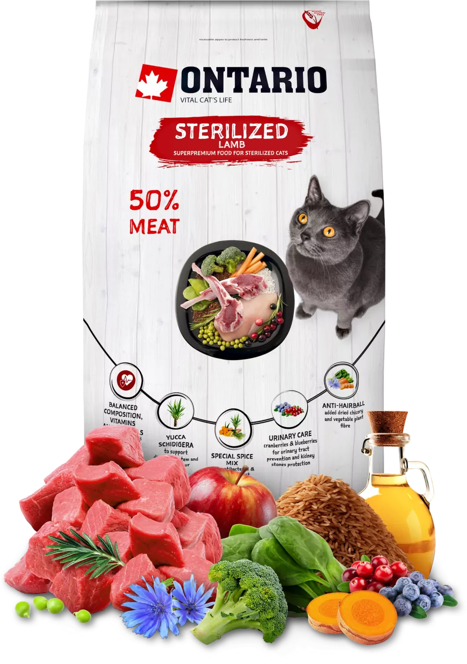Ontario Cat Sterilised Lamb 6,5 kg