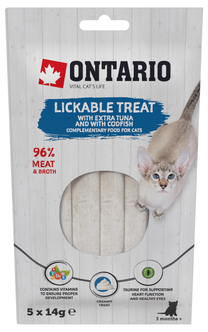 Ontario pochoutka lízací extra tuňák a treska 5x14g