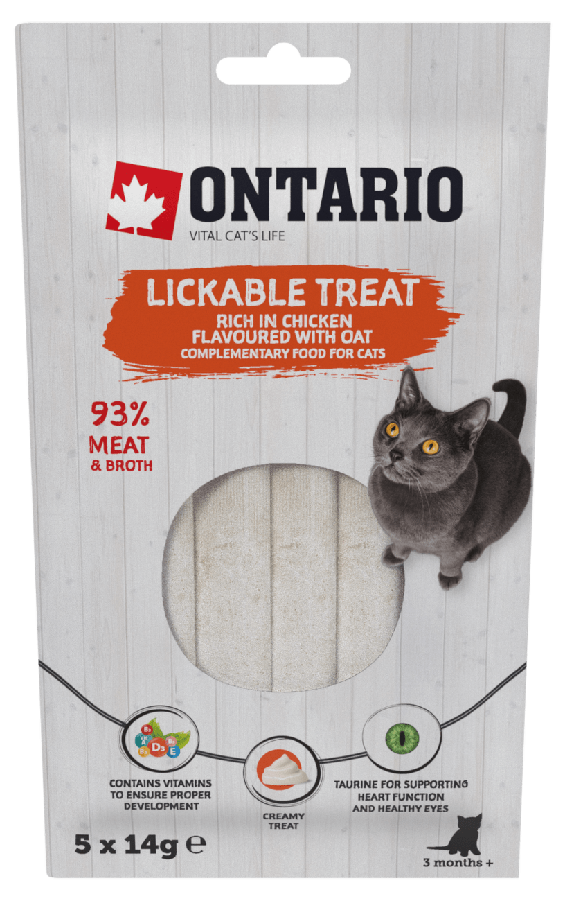 Ontario pochoutka lízací kuřecí + oves 5x14g