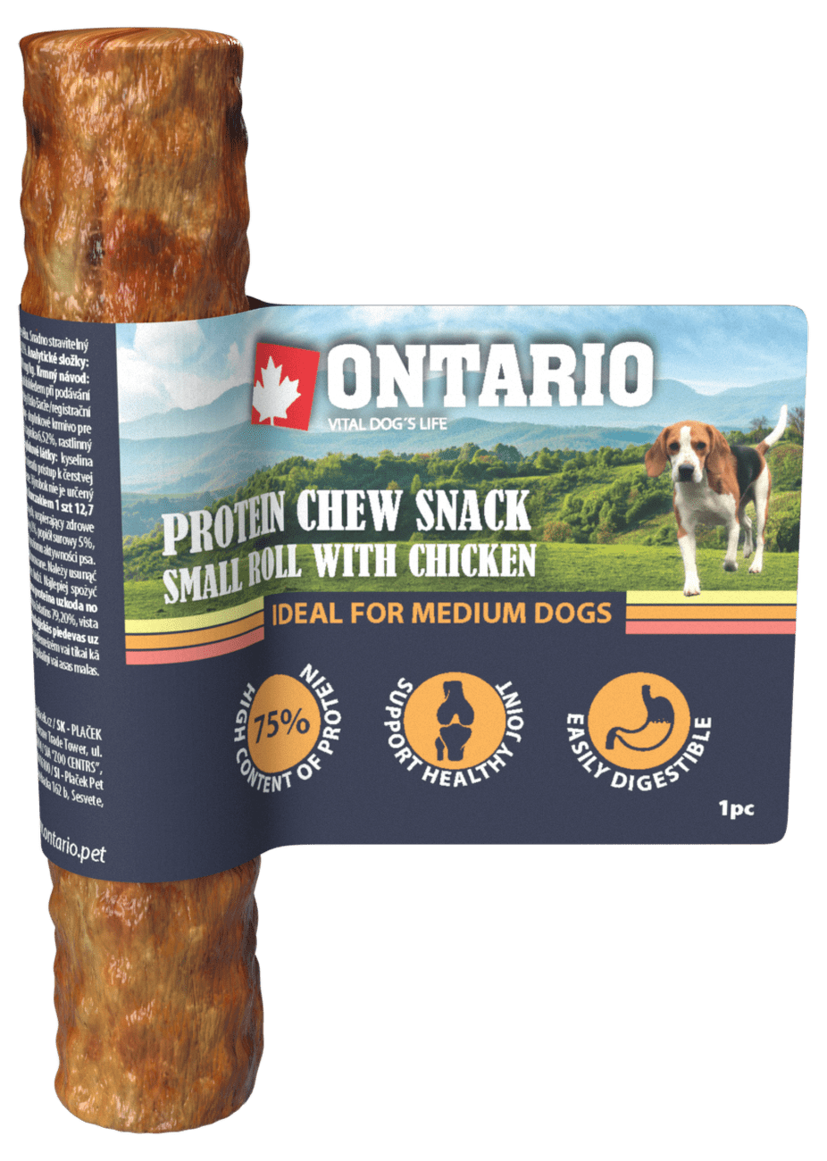 Ontario Protein žvýkací pamlsek malá rolka s kuřecím