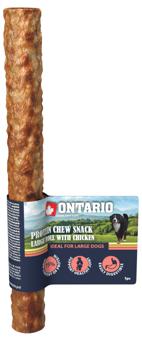 Ontario Protein žvýkací pamlsek velká rolka s kuřecím