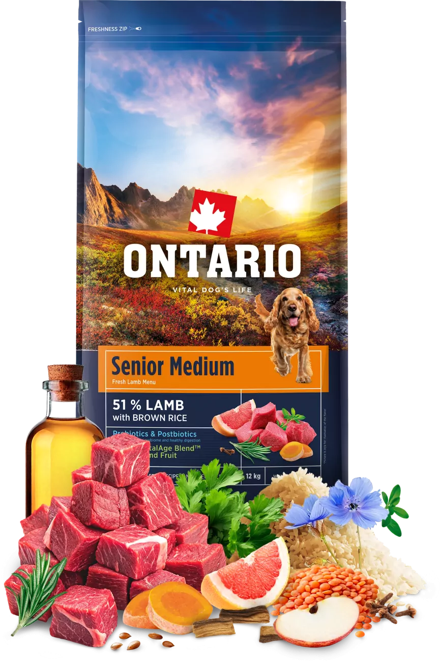 Ontario Senior Medium Lamb & Brown Rice 12kg