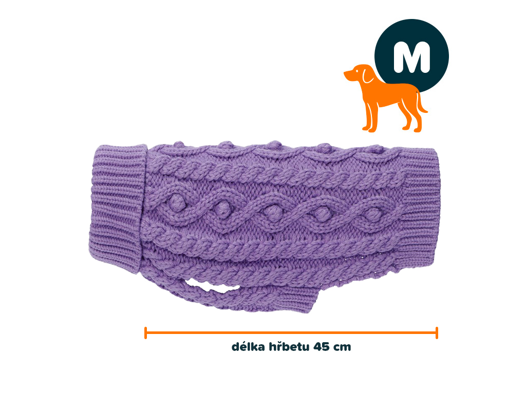 PAIKKA Knit svetr fialová M | 45 cm